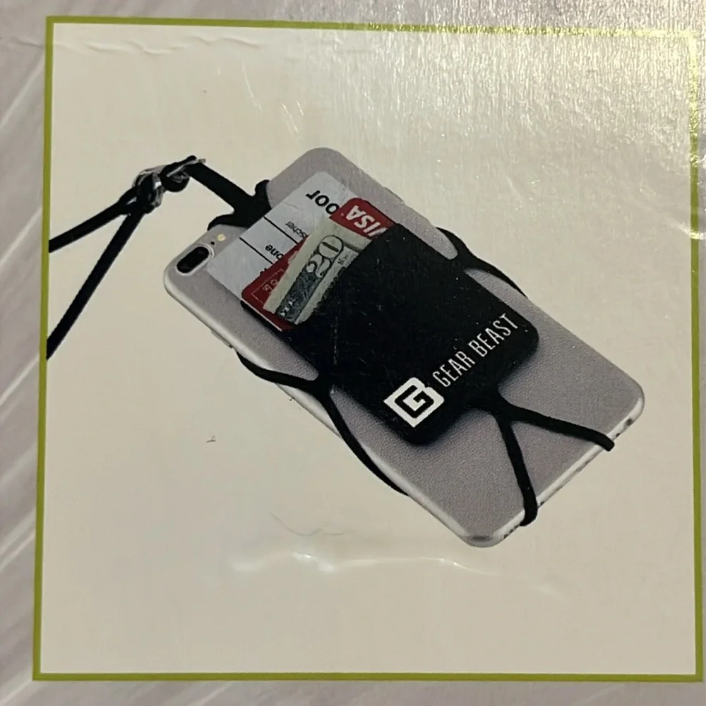 Gear Beast Black Universal Phone Lanyard with Pocket for cash & credit cards NWT